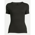 thumbnail image 3 of Free Assembly Women's Ribbed Crewneck Tee with Short Sleeves, Sizes XS-XXXL, 3 of 7