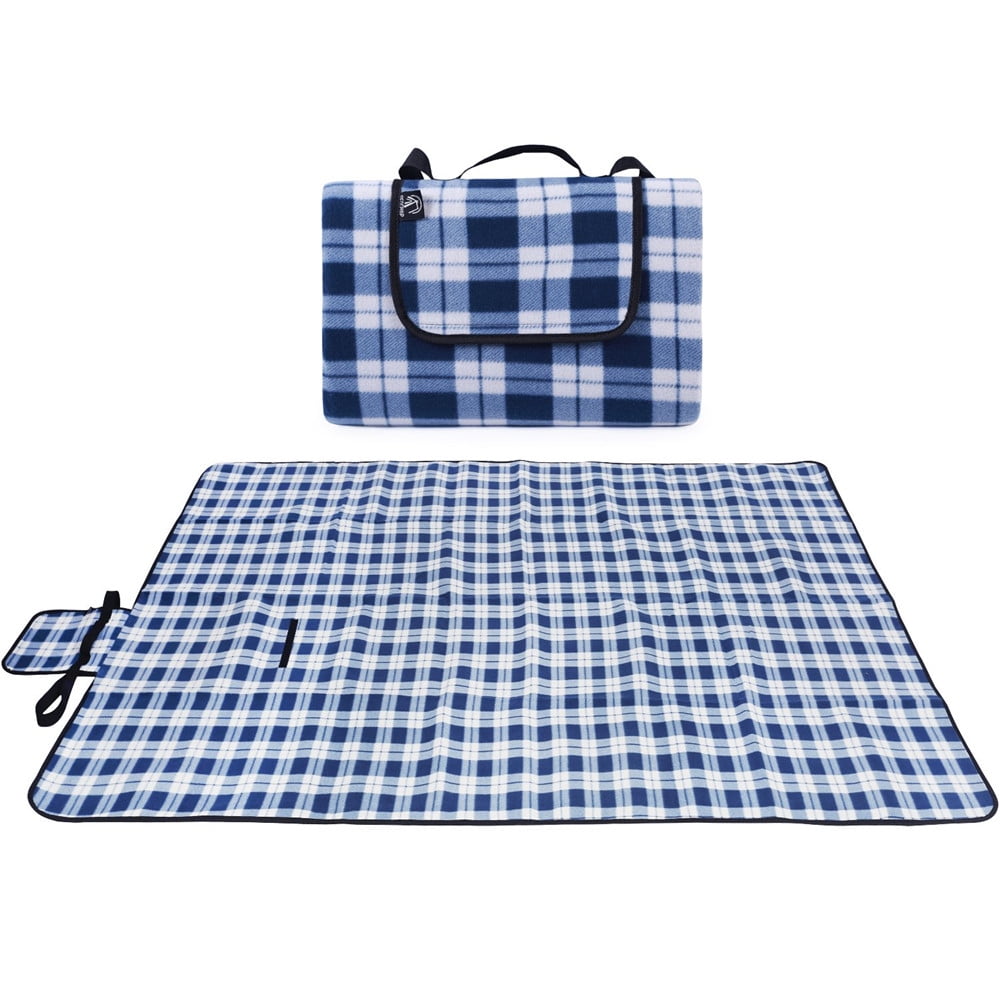 REDCAMP Extra Large Fleece Picnic Blanket Waterproof, 59"/79" Wide Soft Outdoor Lawn Blanket