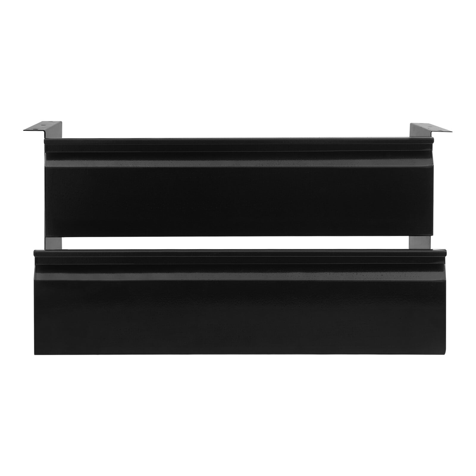 2-Tier Under Desk Sliding Drawer Organizer, Black Steel Pull-Out Storage Tray for Office Study, 6.6LB Capacity