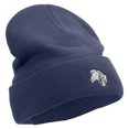 thumbnail image 4 of Zebra Embroidered Big Size Acrylic Long Beanies - Navy XL-3XL, 4 of 5