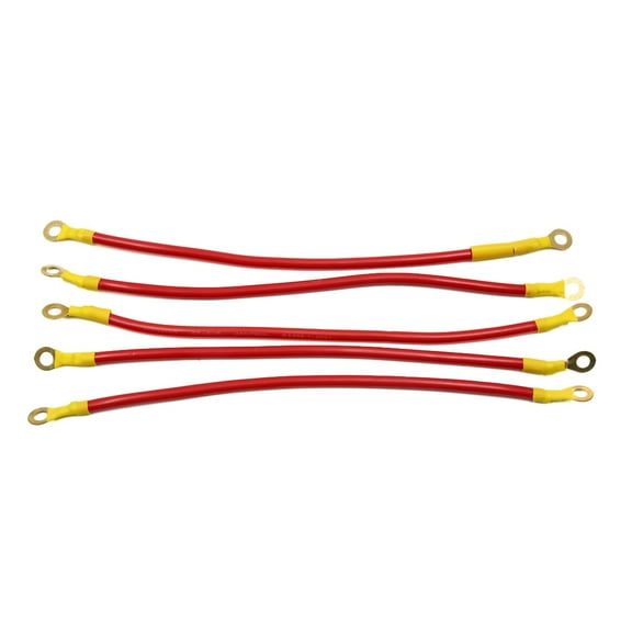 Unique Bargains 5Pcs Universal Red 27cm Length Car Battery Inverter Wire Power Transfer Cable