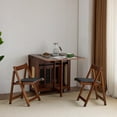 thumbnail image 3 of VINGLI Folding Dining Table Extendable Drop Leaf Foldable Table 5 Piece with 4 Chairs 2 Drawers and Wheels for Kitchen Space Saving，Natural, 3 of 20