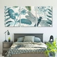thumbnail image 5 of Shadudu Dragonflies Flowers Leaves Canvas Wall Art Set of 3 Unframed Decor for Living Room Bedroom Office, 12x16 Inches Each 12"x16"x3pcs, 5 of 6