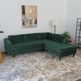 thumbnail image 4 of Maria Pillow Back Velvet Upholstered Right-Facing Sectional in Green, 4 of 5