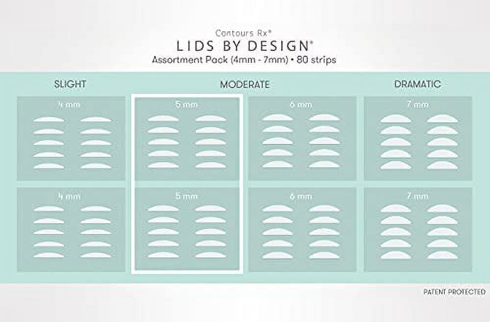 LIDS BY DESIGN (4mm) Eyelid Correcting Strips Heavy Hooded, Droopy Lids for  Slight Lift, 80 count 