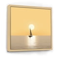 thumbnail image 2 of Designart "Peaceful Shoreline Yellow Sailboat Picture I" Coastal Floater Framed Canvas Art Print, 2 of 5