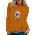 thumbnail image 2 of EQWLJWE Chandails à Manches Longues pour Femmes T-Shirt d'Été Mode T-Shirt de Printemps pour Femmes à Manches Longues Imprimé Col Rond T-Shirt Décontracté Hauts Vêtements d'Automne pour Femmes, 2 of 6