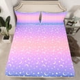 thumbnail image 2 of jejeloiu Blue Purple Ombre Twin Sheet Sets,Starry Sky Star Bedding For Kids 3pcs, 2 of 7