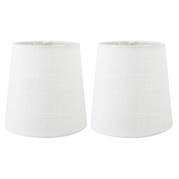 MERIVILLE Linen Clip-On Chandelier Lamp Shades, 4 x 5 x 5 in, Off White, Set of 2