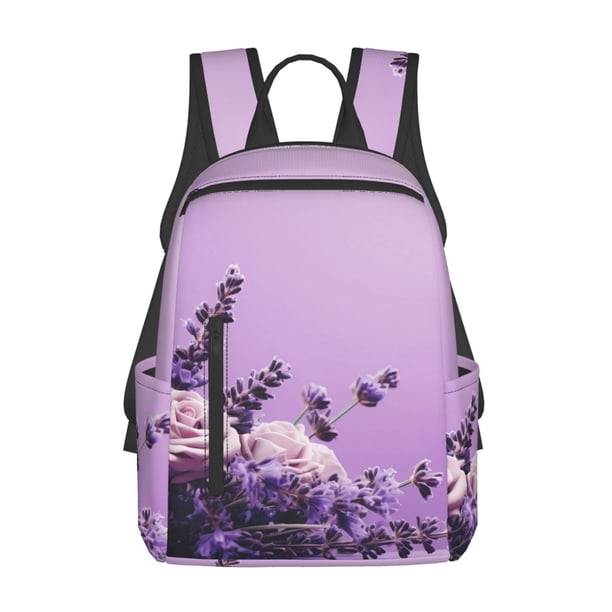 Balery Lavender Roses Arrangement Mochila Ligera para Hombres y Mujeres – Resistente y Impermeable, Ideal para la Escuela, el Trabajo, los Viajes y el Uso Diario