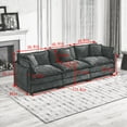 thumbnail image 6 of Cloud Sofa 3 Seats, Ottoman Not Included, Modern Sectional Couch for Living Room Bedroom and Apartment, Comfy Double Layer Upholstered Seat Cushion, Breathable Chenille Fabric, Blue, 6 of 9