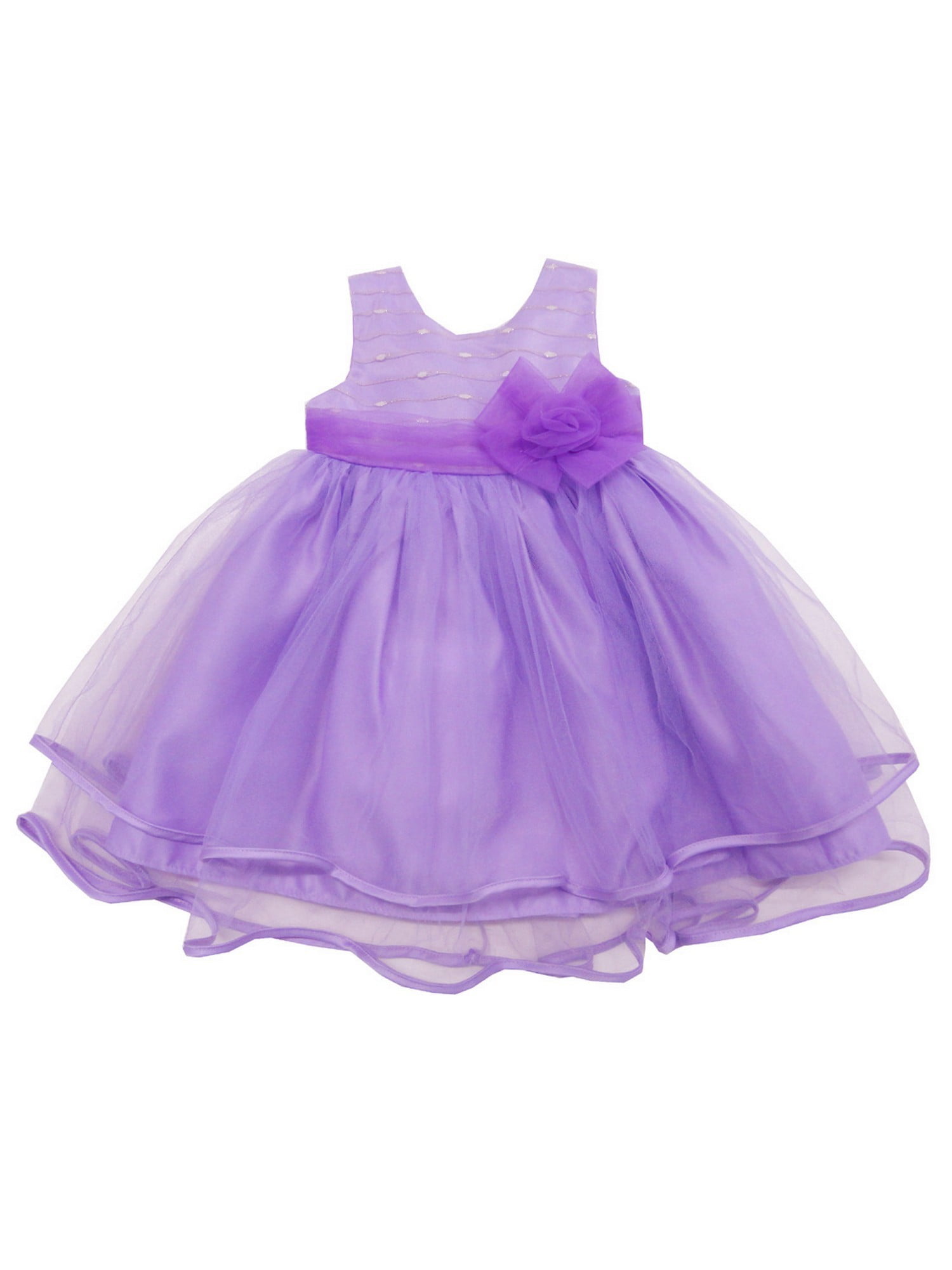 Healthtex Baby Girl Dress 18M 24M Purple Ruffle Glitter Sleeveless Dressy