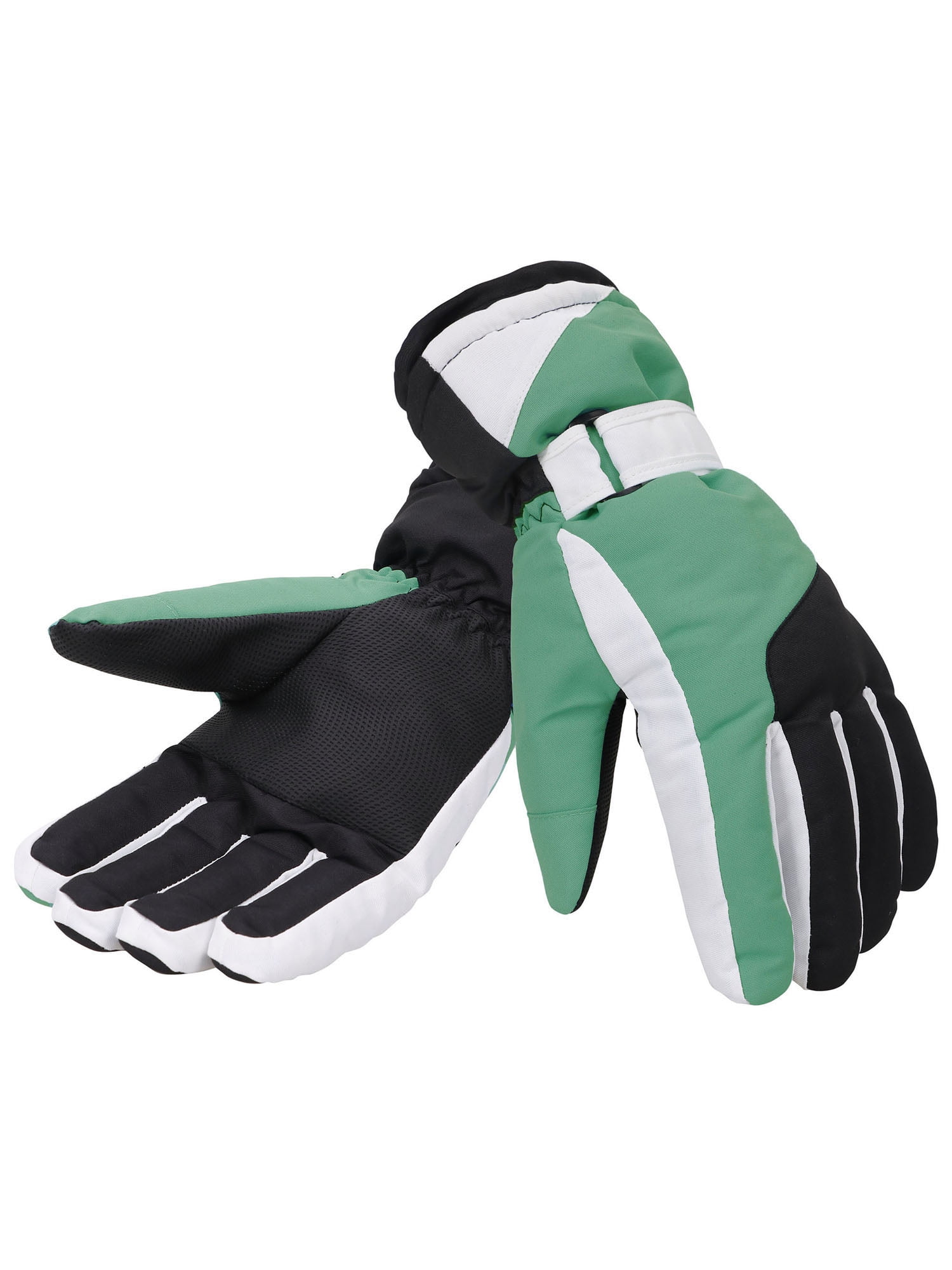 Women's Thinsulate Lined Waterproof Outdoor Ski Gloves, S, Green