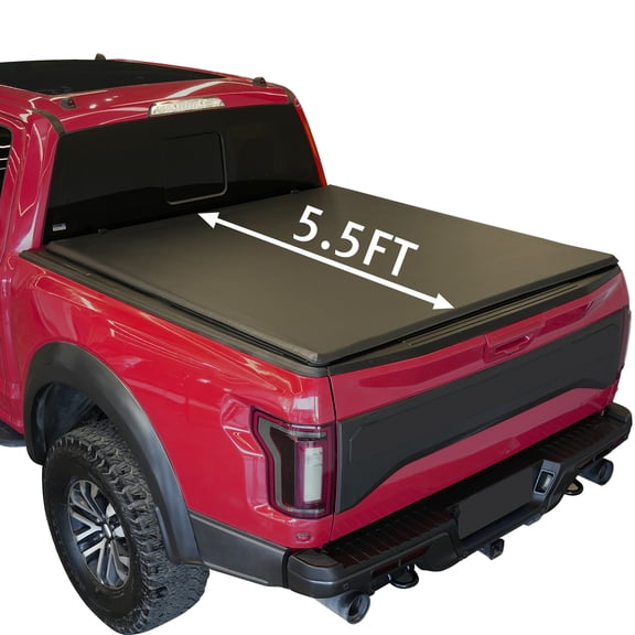 XTWEEX Hard Tri-fold Truck Bed Tonneau Cover Fits 2004-2014 Ford F150 & 2006-2008 Lincoln Mark LT 5.5 FT (66") Bed Styleside/Fleetside (NOT for Flareside/Stepside), Black