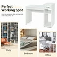 thumbnail image 6 of Costway Home Office Computer Desk White Study Desk Laptop Table with Drawer & Storage Shelf, 6 of 10