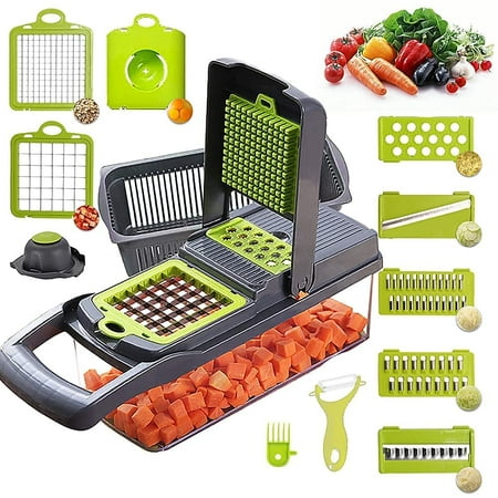 

Alrens Vegetable Cutter with Stainless Steel Blades 12 in 1 Multifunction Onion Cutter Vegetable Slicer Fruit Cutter Onion Cutter for Slicing Fruits and Vegetables Carrot Potato Tomat