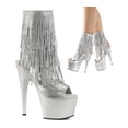 thumbnail image 3 of 7" Heel, 2 3/4" PF Open Toe/Heel Ankle Boot, Side Zip - Slv Metallic Pu-Slv/Slv Matte, 7, 3 of 4