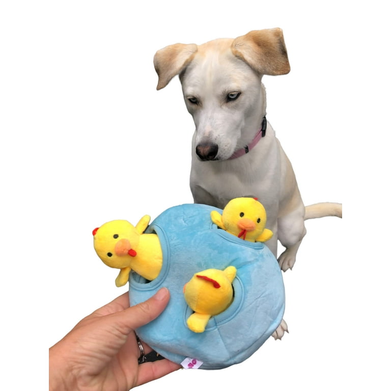 Dog Hide and Seek Toy, Plush Dog Puzzle Toys, Hide and Seek Plush Dog Toys, Farm Animal Dog Toy, Interactive Dog Toy, Burrow Dog Toy, Dog Toy with
