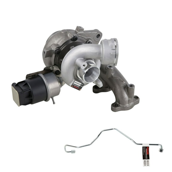 Turbo w/ Turbocharger Actuator & Oil Feed Line For Volkswagen VW Jetta TDI Diesel BRM 2005 2006 Mk5 - BuyAutoParts