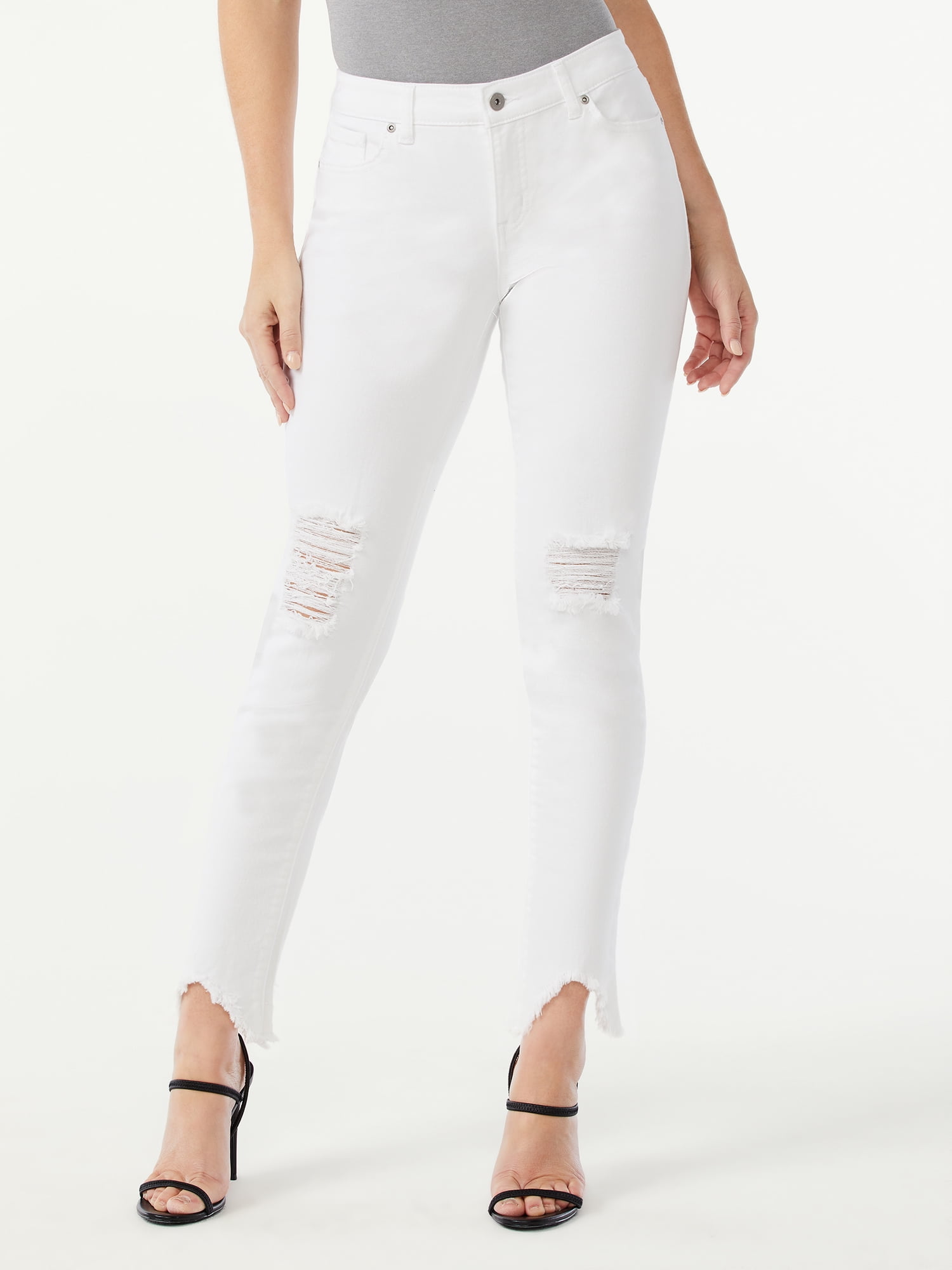 white ripped jeans womens