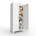 thumbnail image 4 of 61'' Tall 2-Door White Metal Storage Cabinet with Adjustable Shelves - Bedroom & Living Room Organizer, 4 of 6
