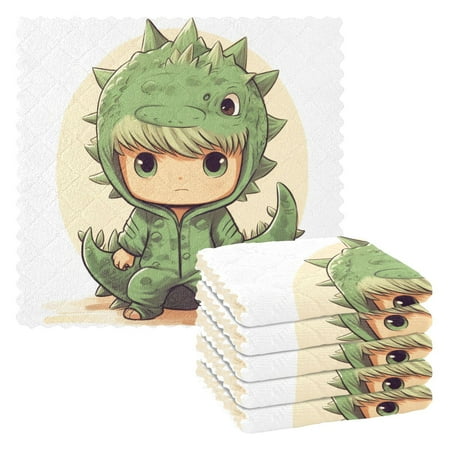 

Monster Kids Clothing Kitchen Cloth Dish Towels for Drying Washing Absorbent Dish Rags 6 Pack