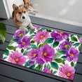 thumbnail image 3 of Purple Flowers Entryway Rug 2'x3'&nbsp; Non Slip Front Door Mats, Spring Floral Leaves Botanical Watercolor Entrance Rugs Indoor Outdoor Carpet, Washable Floor Mats Small Area Rug for Bedroom Kitchen, 3 of 8