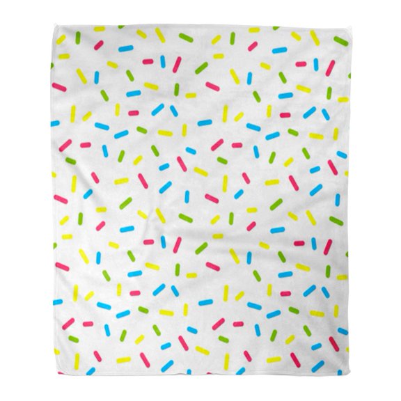 SIDONKU Throw Blanket 58x80 Inches White Ice Colorful Donuts Glaze with Sprinkle Topping Bakery Abstract Food Cake Warm Flannel Soft Blanket for Couch Sofa Bed