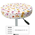 thumbnail image 4 of Kdxio Cartoon Birds & Flowers Print Stool Covers Round,Stretch Round Bar Stool Covers Washable Bar Stool Cushion Slipcover for 12-15 Inch Chair, 4 of 7