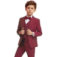 thumbnail image 5 of Yumcute  Boy Suits 5 Piece Slim Fit Suit for Kids Toddler Formal Set Wedding Ring Bearer Outfit 3T, 5 of 9