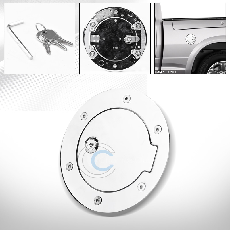 R&L Racing Chrome Aluminum Fuel Gas Door Cover Lock Key 0713 14 Chevy