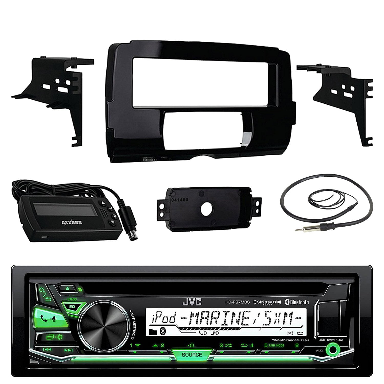 Audio Bundle For 2014 and Up Harley JVC KDR97MBS CD MP3/USB/AUX