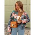 thumbnail image 2 of HH TRAF Abrigo holgado con estampado floral para mujer, moda de invierno, abrigo corto elegante para mujer, abrigo vintage abrigado, ropa informal de calle, 2 of 5