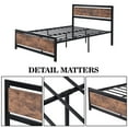 thumbnail image 5 of Full Size Bed Frame with Wood Headboard, Metal Platform Bed with Industrial Footboard, Heavy Duty Steel Mattress Foundation, Hold 620 LBS, Easy Assembly, 5 of 6