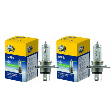 2PCS Hella H4P50 Headlight Bulb H4 12V 60/55W Single White NEW