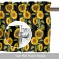 thumbnail image 6 of Retro Sunflowers Valance Curtain Summer Yellow Floral Black Background Window Valances Rod Pocket Short Curtains Window Treatments for Kitchen Bedroom Bathroom Laundry 54" x 18", 6 of 9