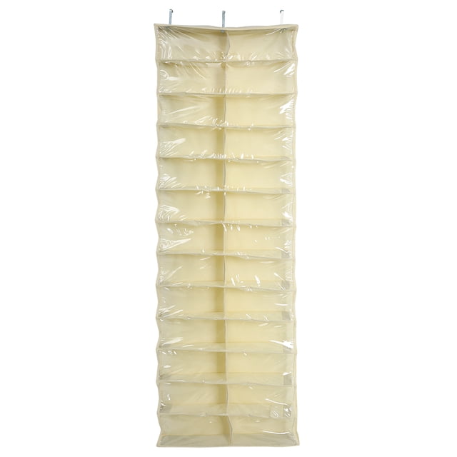 26 Bolsillos Plegable Puerta Colgante Armario Bolsa De Almacenamiento Organizador De Zapatos Beige