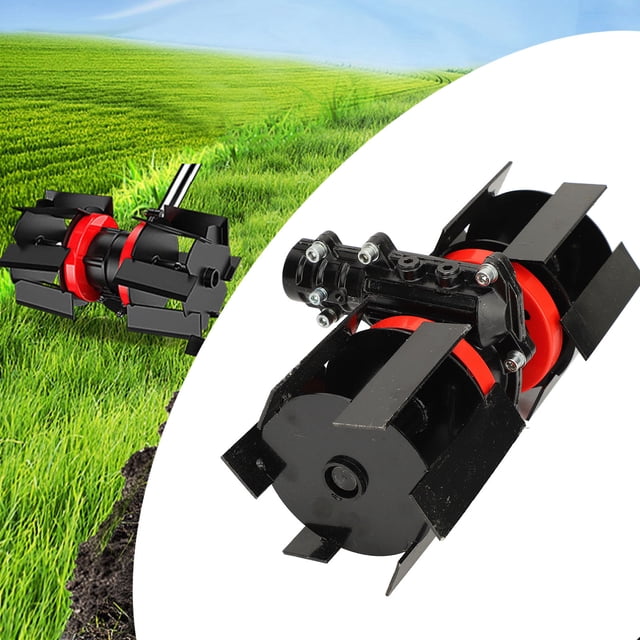 Weeding Wheel, 9 Teeth Straight Blade 14cm Deep Plowing Wheel for Lawnmower