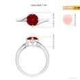 thumbnail image 5 of ANGARA Lab Grown 1.4 Ct Classic Round Ruby Solitaire Bypass Ring for Women in 925 Sterling Silver (Size-7mm) | July Birthstone, Birthday, Anniversary, Jewelry Gift for Women | Lab-Grown Ruby Ring, 5 of 8