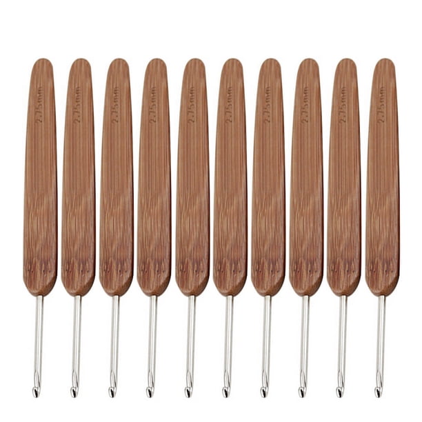 Bearachild 10 Uds ganchos de ganchillo mango de bambú alúmina ganchos de ganchillo juego de agujas de tejer 2,5-6mm ganchillo para tejer herramienta de Decoración del hogar 1 cabeza 2.75mm Bearachild HA006418-10