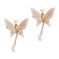 thumbnail image 2 of 2 pinzas para el pelo con forma de mariposa, con alas móviles, bonitas Dorado, 2 of 9