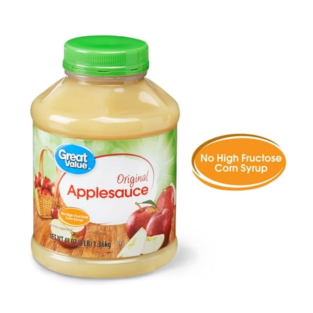 (3 Pack) Great Value Original Applesauce, 48 oz (Best Ever Apple Sauce)