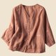 thumbnail image 1 of Fiudx Tops para Mujer Casual Mujer Cuello En V Verano Sexy Degradado Regular Mujer Manga Corta Bordado, 1 of 6