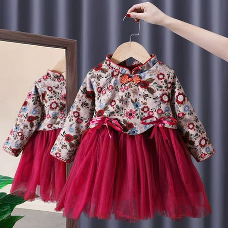 

Hbdhejl Toddler Girls Dress Kids Baby Children New Year Dress Childrens Dress Childrens Winter Dresses Watermelon Red 6-12 Months