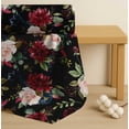 thumbnail image 4 of Soimoi Black Cotton Voile Fabric Leaves & Peony Floral Print Fabric by the Yard 56 Inch Wide, 4 of 7