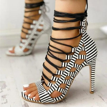 

Qepwscx New Snakeskin Sandals High Heel Plus Size Sandals