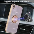 thumbnail image 5 of Electroplated Magnetic Ring Holder Case for iPhone XR, 360 Degree with Rotation Metal Finger Ring Holder Magnet Car Holder Soft Silicone Shockproof Cover for iPhone XR - Purple, 5 of 14