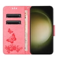 thumbnail image 5 of Allytech Galaxy S25 Ultra Wallet Case,  PU Leather Butterfly Embossed Flip Folio Stand Protective Shockproof Cards Holder Hand Wrist Bumper Phone Case Cover for Samsung Galaxy S25 Ultra - Pink, 5 of 7