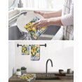 thumbnail image 5 of Yellow Lemon Kitchen Dish Towels for Drying Dishes Set of 2, Middle Century Blue Italian Textured Waffle Weave Microfiber Hand Tea Bathroom Towels Quick Dry & Absorbent Towel 15.7x23.6, 5 of 7