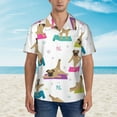thumbnail image 2 of Logiee Yoga Dogs Poses Print Mens Hawaiian Shirts,Loose-Fit Short Sleeve Button Down Tropical Aloha Beach Shirt,Summer Vacation Wedding Tops,Small, 2 of 7
